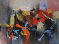 S. M. Naqvi, Acrylic on Canvas, 10  x 14 Inch, Abstract Painting, AC-SMN-033